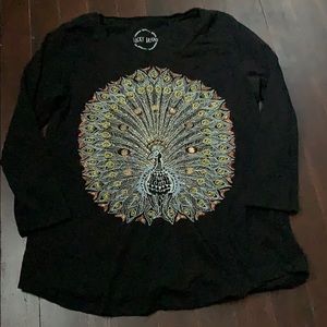 Embroidered Peacock T-shirt